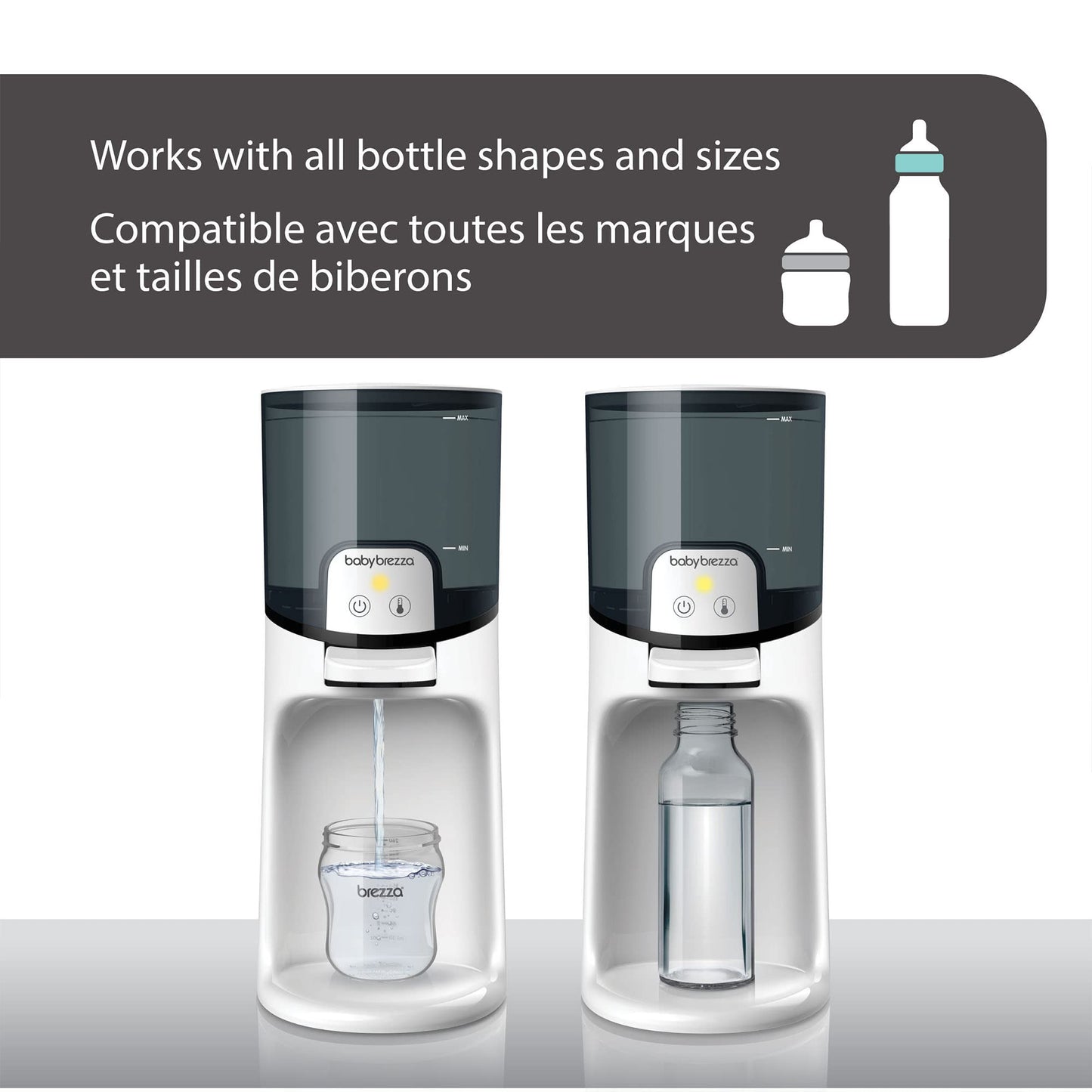 Baby Brezza Instant Warmer - Instantly Dispense Warm Water at Perfect Baby Bottle Temperature - Traditional Baby Bottle Warmer Replacement - Fast Baby Formula Bottles 24/7-3 Temperatures Baby Brezza