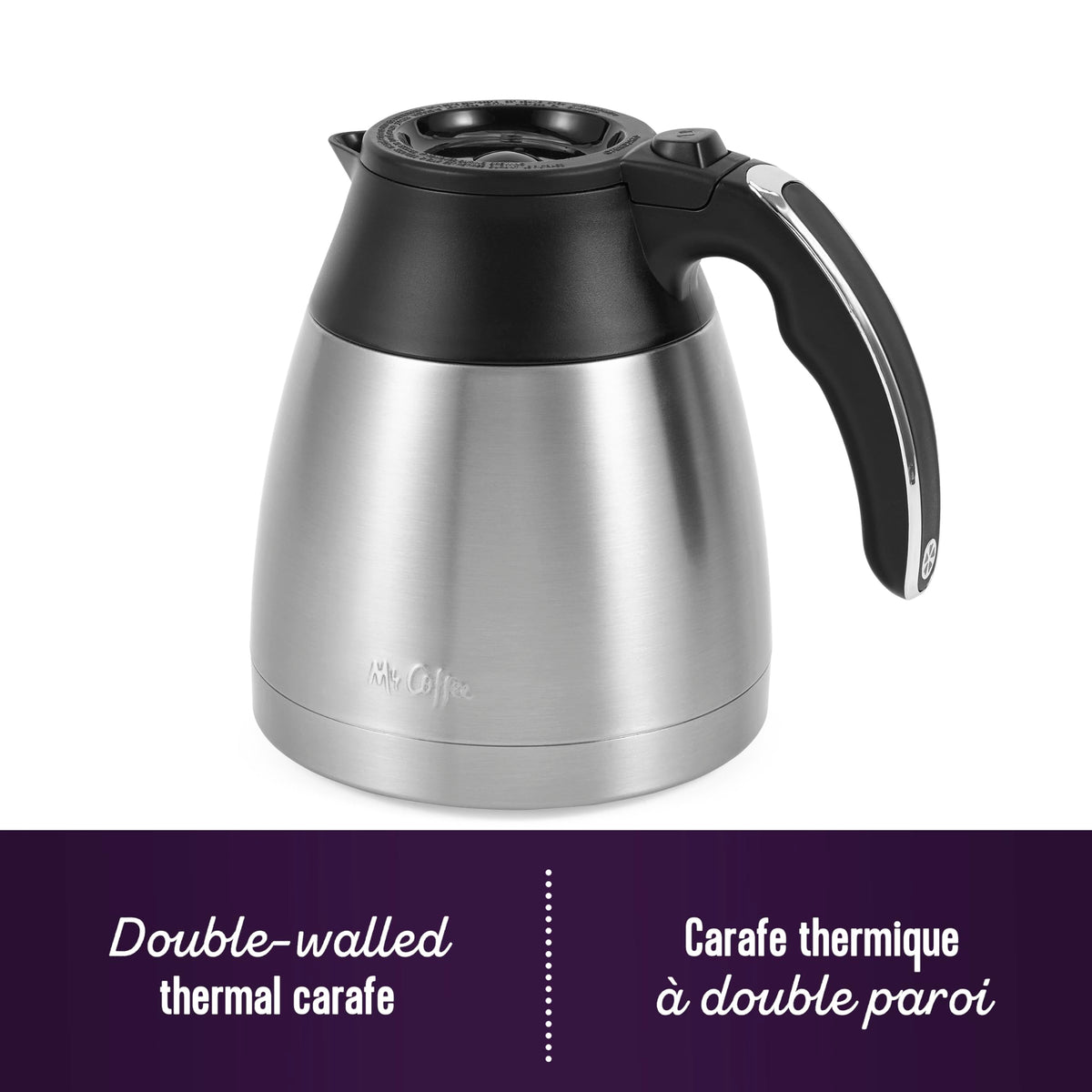 Mr. Coffee Programmable Coffee Maker | 10-Cup Coffee Machine with Thermal Carafe | Stainless Steel
