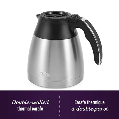 Mr. Coffee Programmable Coffee Maker | 10-Cup Coffee Machine with Thermal Carafe | Stainless Steel