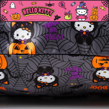 Taie d'oreiller réversible standard Sanrio Hello Kitty squelette Halloween, en satin soyeux pour cheveux et peau, 50x76 cm (produit sous licence officielle) par Franco Collectibles