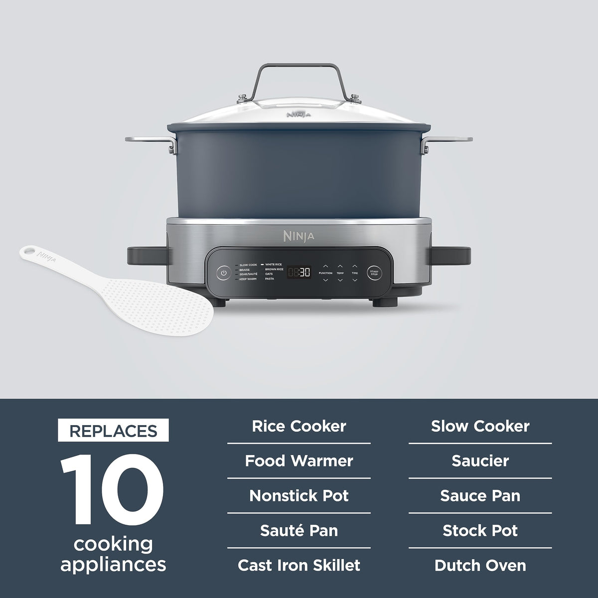 Ninja Foodi Everyday PossibleCooker Pro 6.5‑Qt Slow Cooker, Multi‑Cooker with Rice, Pasta, Oats & Sear/Sauté, Replaces 10 Appliances, MC1101C (Canadian Version)