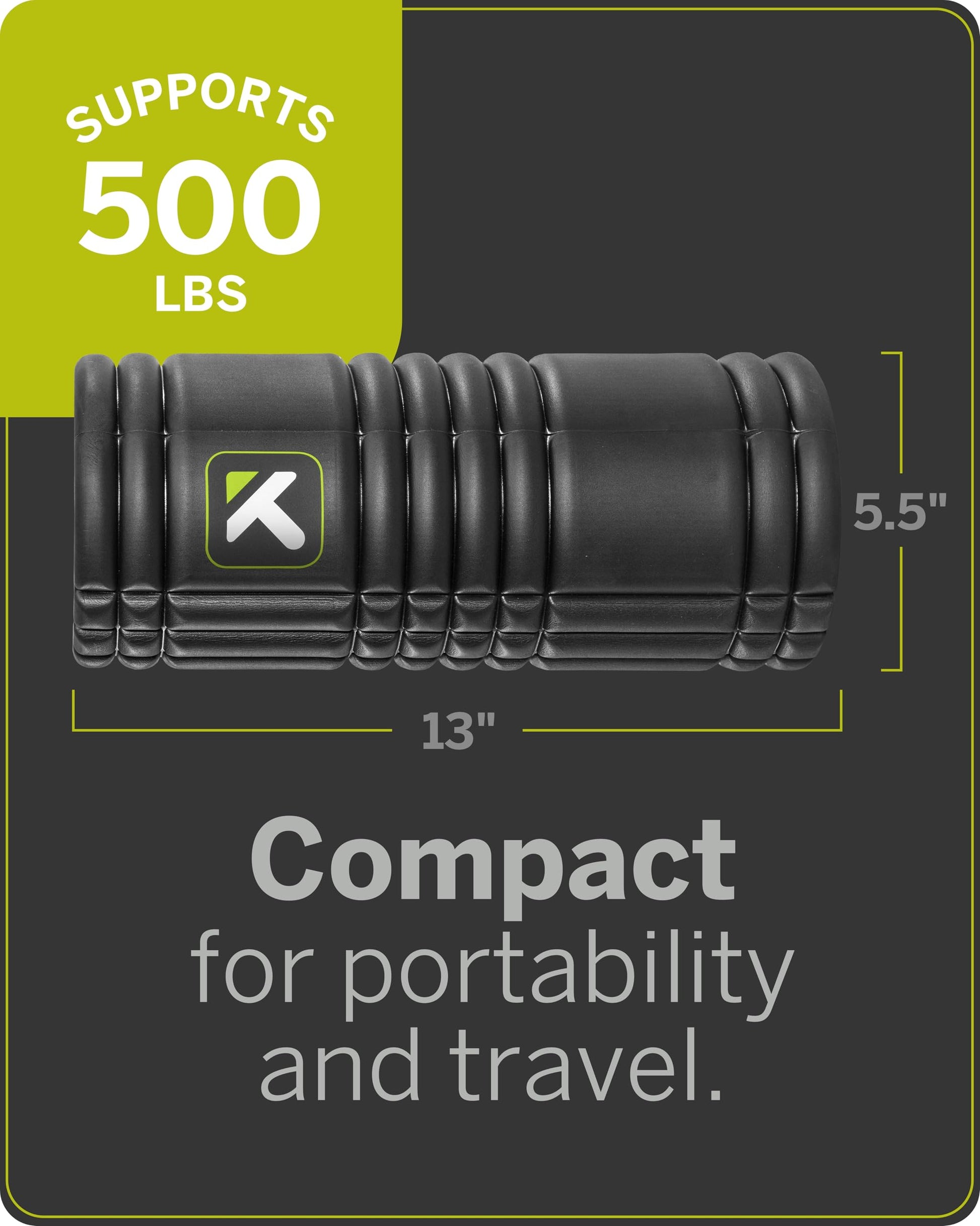 TriggerPoint Grid Foam Roller with Free Online Instructional Videos, Original (13-Inch), Black TRIGGERPOINT