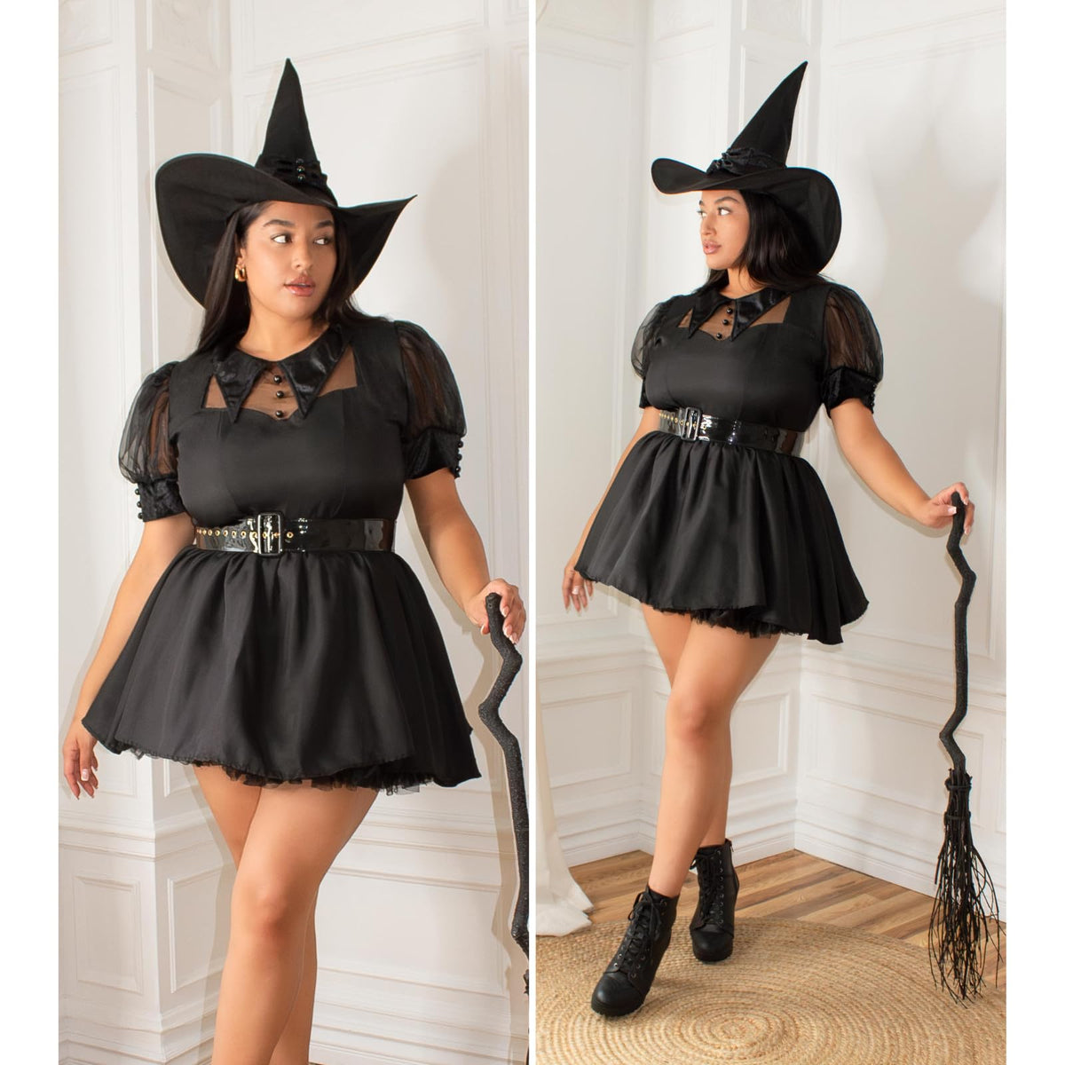 Leg Avenue Women's Plus-Size Bewitching Witch Costume, Black, 3X