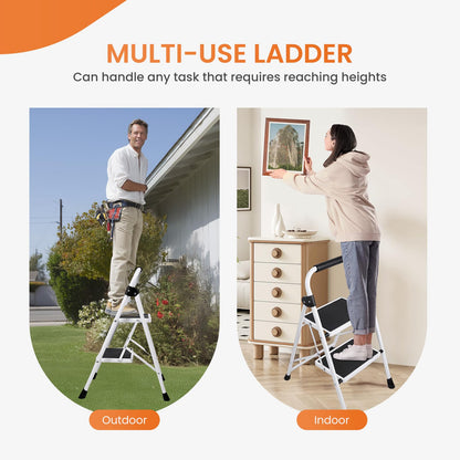 Sweetcrispy 2 Step Ladder, Anti-Slip Pedal Sweetcrispy