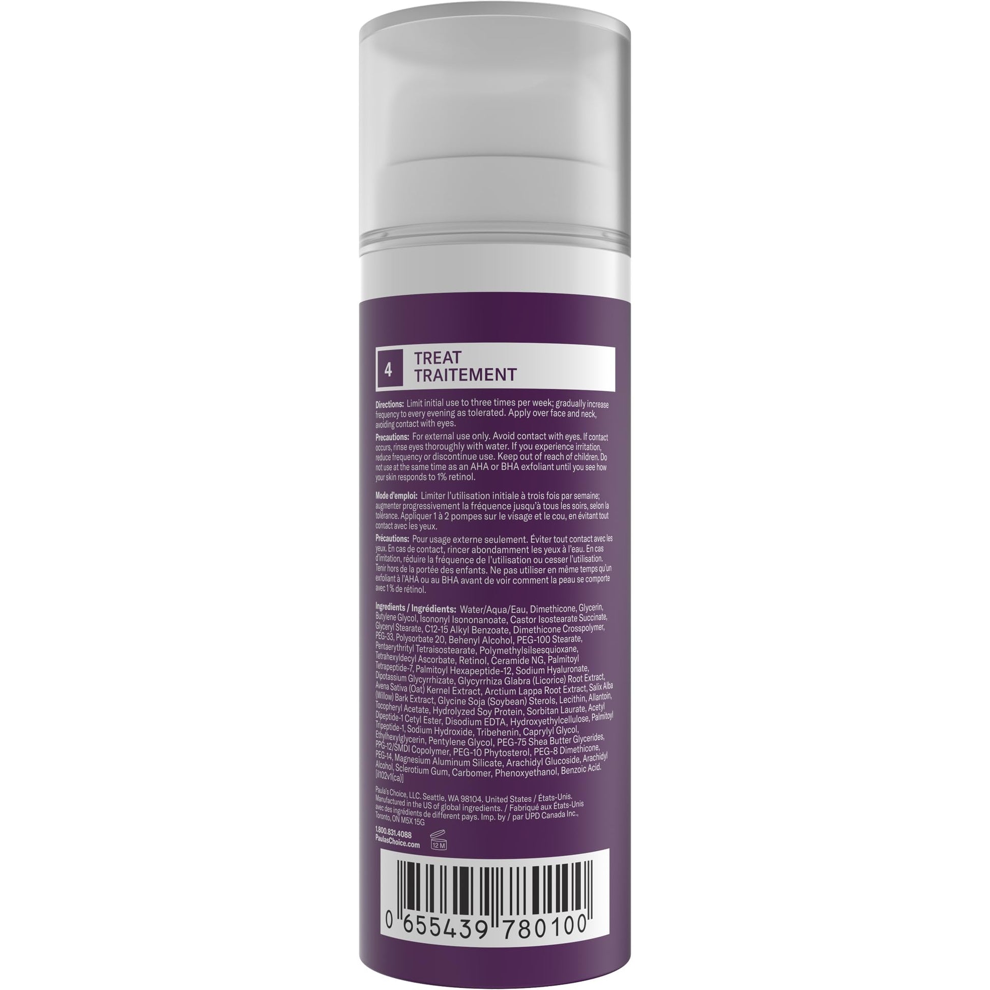 Paula's Choice CLINICAL 1% Retinol Treatment Cream with Peptides, Vitamin C & Licorice Extract, Anti-Aging Treatment for Wrinkles & Loss of Firmness, Fragrance-Free, 30 mL - Available at All In One Marketplace Canada