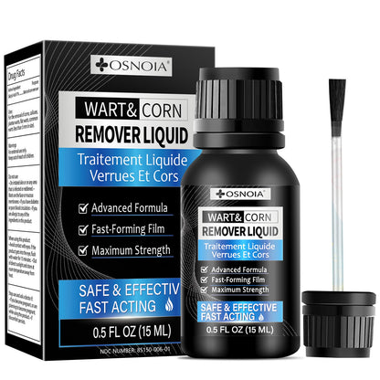 OSNOIA Extra Strength Wart Remover Liquid with 17% Salicylic Acid, Fast Acting Treatment for Plantar & Common Warts, Corn Remover for Feet and Toes (15ml, Wart Remover Set) - Available at All In One Marketplace Canada