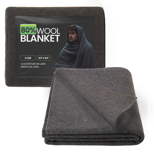 72HRS Wool 64” x 84” Winter Blanket Camping Essentials (80% Wool, 1 Pack) 🍁 All In One Marketplace Canada