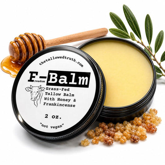 The Tallowed Truth F-Balm - All-In-One Premium Tallow Balm for Face & Body – Grass-Fed, Grass-Finished with Soft Sweet Scent of Honey & Frankincense – 5 Ingredients Only – Made in Canada - 2 oz - Available at All In One Marketplace Canada