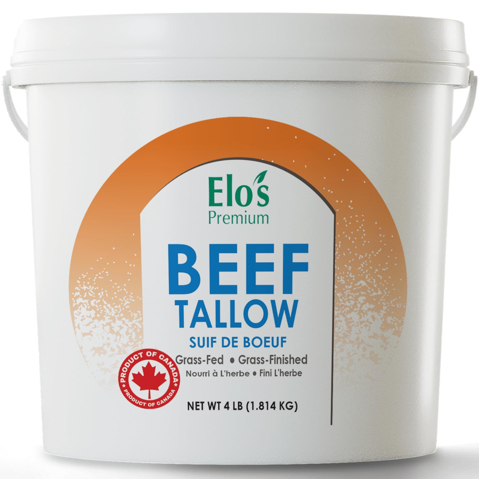 Elo's Premium Beef Tallow 4lb | Canadian-Sourced Rendered Beef Fat | Perfect for Cooking, Frying & Baking | Keto & Paleo Friendly