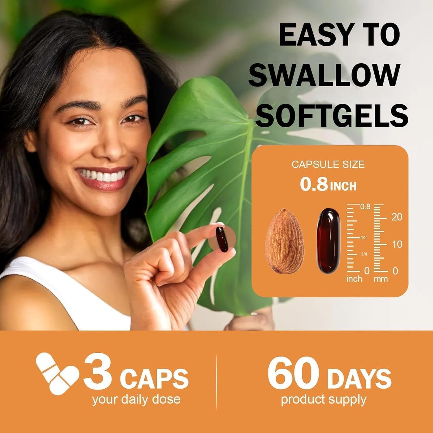 KITABIO Pumpkin Seed Oil Capsules | Pumpkin Seed Oil with Saw Palmetto - Cold-Pressed | Easy-to-Swallow Softgels – Resealable Package | Non-GMO - 180 Pc/1 Bag (Z-1) - Available at All In One Marketplace Canada