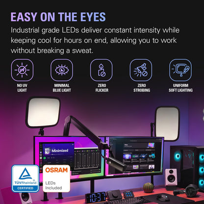 Elgato Key Light, Professional 2800 Lumens Studio with Desk Clamp for Streaming, Recording and Video Conferencing, Temperature and Brightness App-Adjustable on Mac, PC, iOS, Android, Wi-Fi 🍁 All In One Marketplace Canada