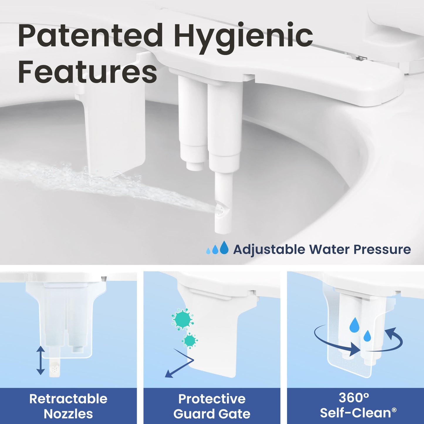 LUXE Bidet NEO 185 Plus - Patented Bidet Attachment for Toilet, Chrome LUXE Bidet