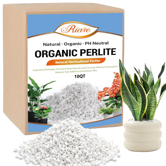 Riare 10 litres Organic Perlite for Plants - Horticultural Perlite Soil Amendment for Plants Potting Mix, Improve Root Growth, Drainage and Ventilation - Available at All In One Marketplace Canada