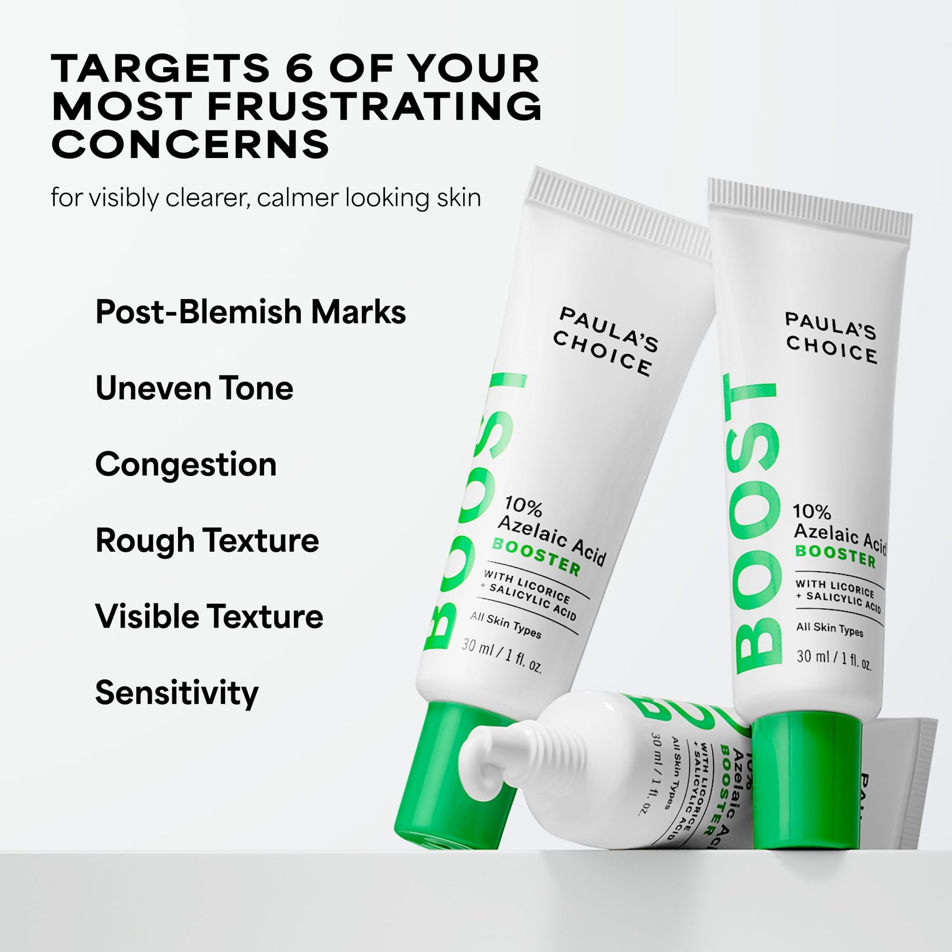 Paula's Choice BOOST 10% Azelaic Acid Booster Cream Gel, Licorice Extract & Salicylic Acid, Oil-Free Skin Serum, Fragrance-Free, 30 ml - Available at All In One Marketplace Canada