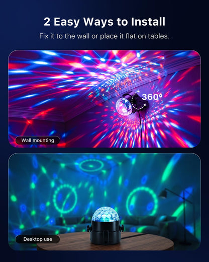 FALOVE 3 Pack RGB Disco Ball Lights with Sound Activation for Party Decor 🍁 All In One Marketplace Canada
