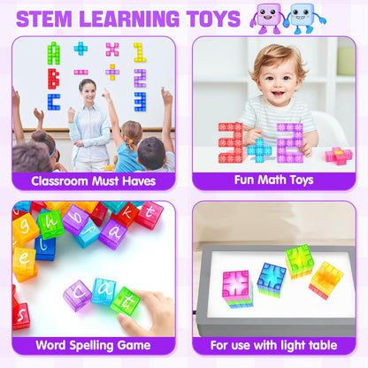 Feoxialy Magnetic Blocks - Clear Magnetic Cubes 1.21 inch, Building Blocks 🍁 All In One Marketplace Canada