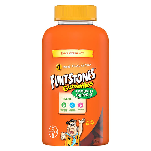 FLINTSTONES Kids Multivitamin Gummies Plus Immunity Support- Multivitamins for Kids, Kids Gummy With Zinc and Extra Vitamin C‡, Free of Artificial Sweeteners, Free of Aspartame, Free of Synthetic FD&C Dyes, 180 Gummies - Available at All In One Marketplace Canada