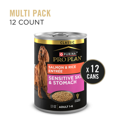 Purina Pro Plan Sensitive Skin & Stomach Wet Dog Food, Salmon & Rice - 368 g Can (12 Pack) 🍁 All In One Marketplace Canada