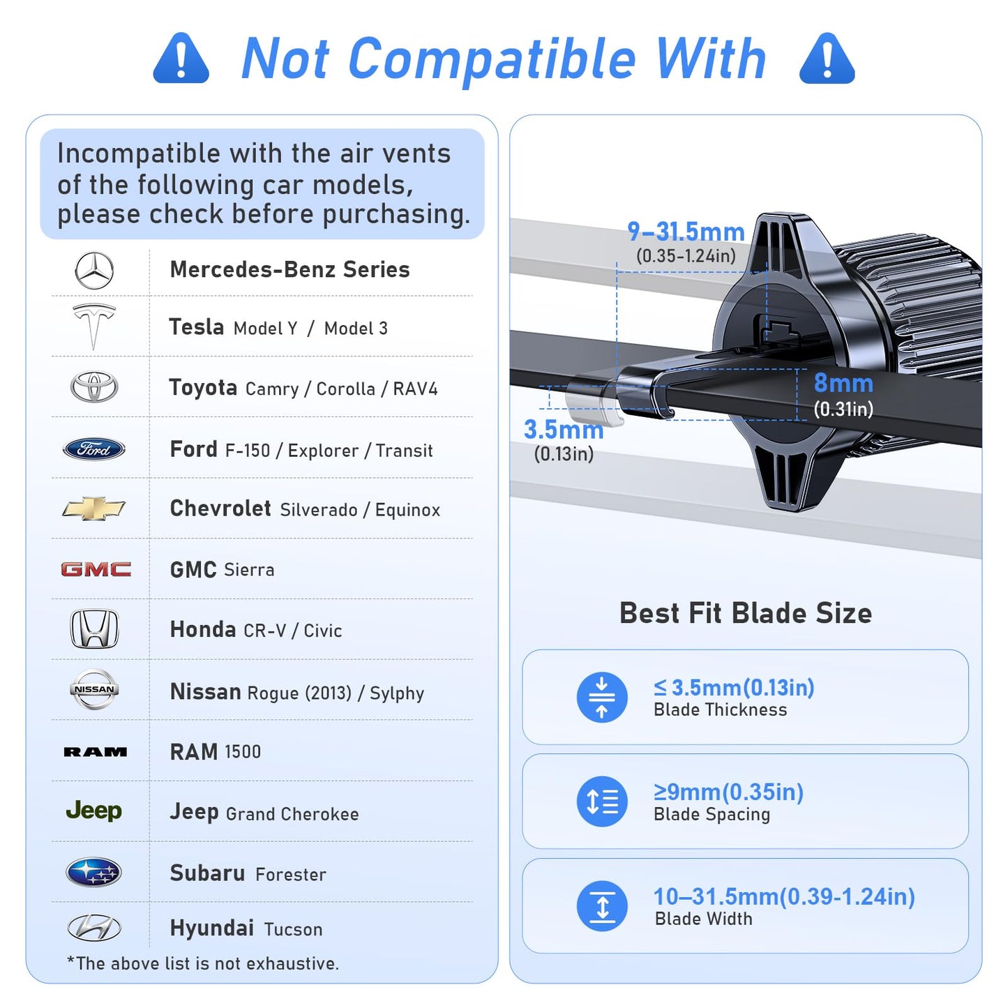 Blukar Phone Holder Car, Air Vent Car Phone Mount with Upgraded Ultra Stable Hook Clip, 360° Rotation, One Button Release Cellphone Holder for iPhone, Google, Galaxy and All Mobile Phones - Available at All In One Marketplace Canada
