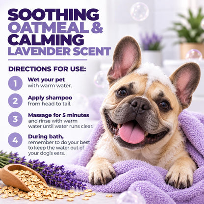Mighty Petz 2-in-1 Oatmeal Dog Shampoo & Conditioner – Made with 7 Natural Ingredients Including Oatmeal & Aloe Vera – Large Bottle 16 oz