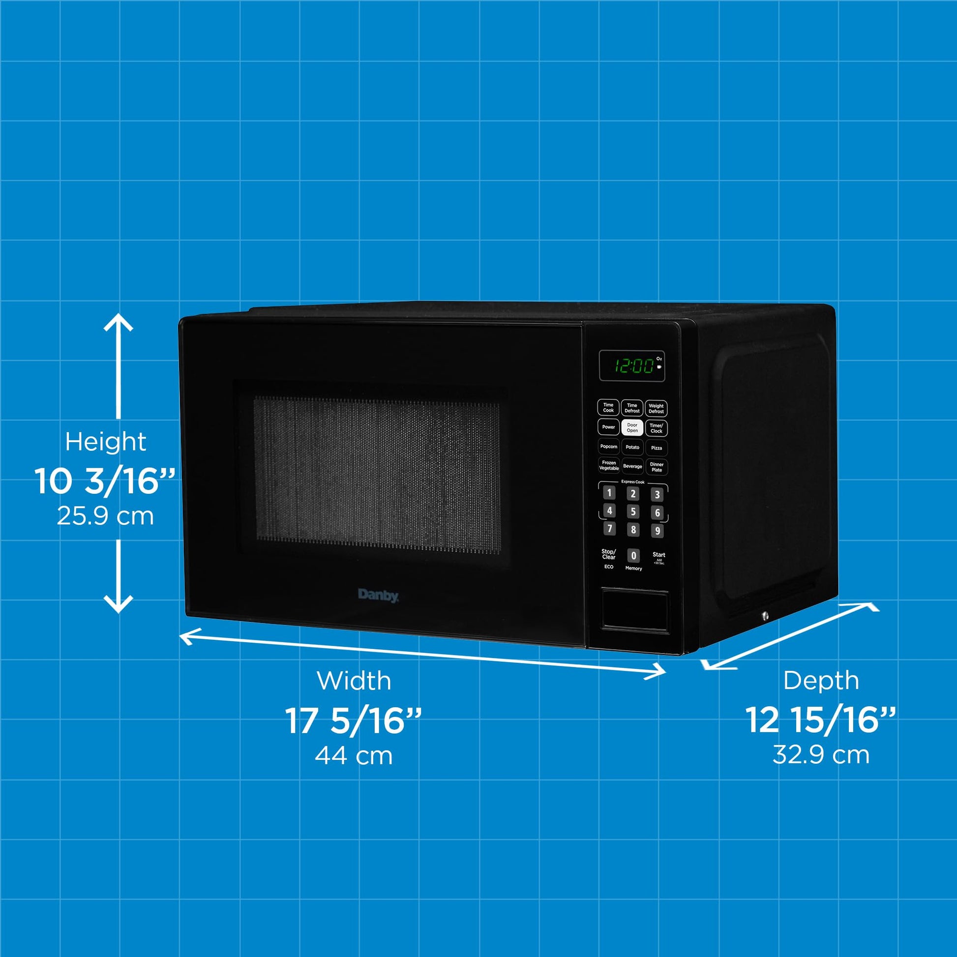Danby DBMW0721BBB 0.7 Cu. Ft. Countertop Microwave, 700W, 10 Power Levels, 6 Auto-Cook Presets, Express Cook + 30 Sec, Auto Defrost & Child Lock, Black Danby