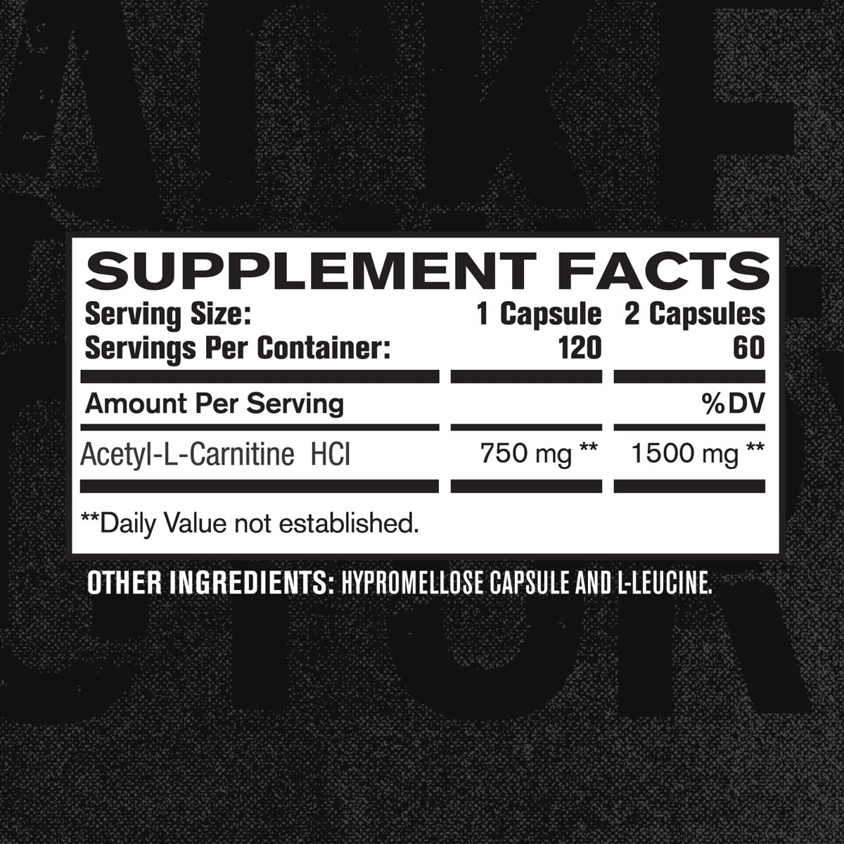 Acetyl L Carnitine Supplement 750mg - Extra Strength L-Carnitine (ALCAR) for Energy, Mood Improvement, Memory & More - 120 Capsules - Available at All In One Marketplace Canada