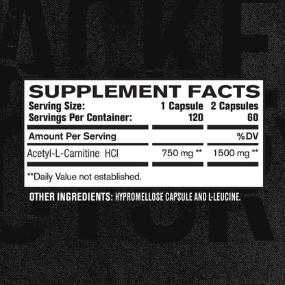 Acetyl L Carnitine Supplement 750mg - Extra Strength L-Carnitine (ALCAR) for Energy, Mood Improvement, Memory & More - 120 Capsules - Available at All In One Marketplace Canada
