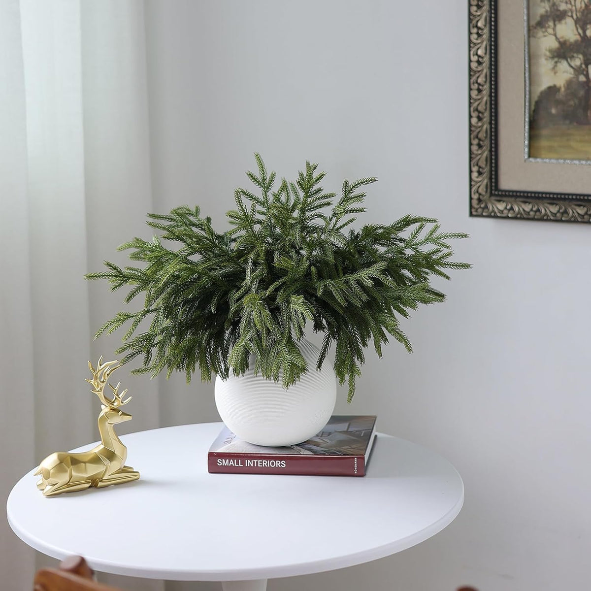 EWRITN Artificial Norfolk Pine Branches, 16 Pieces, Faux Christmas Greenery Stems for Indoor Outdoor Holiday Home Decor 🍁 All In One Marketplace Canada
