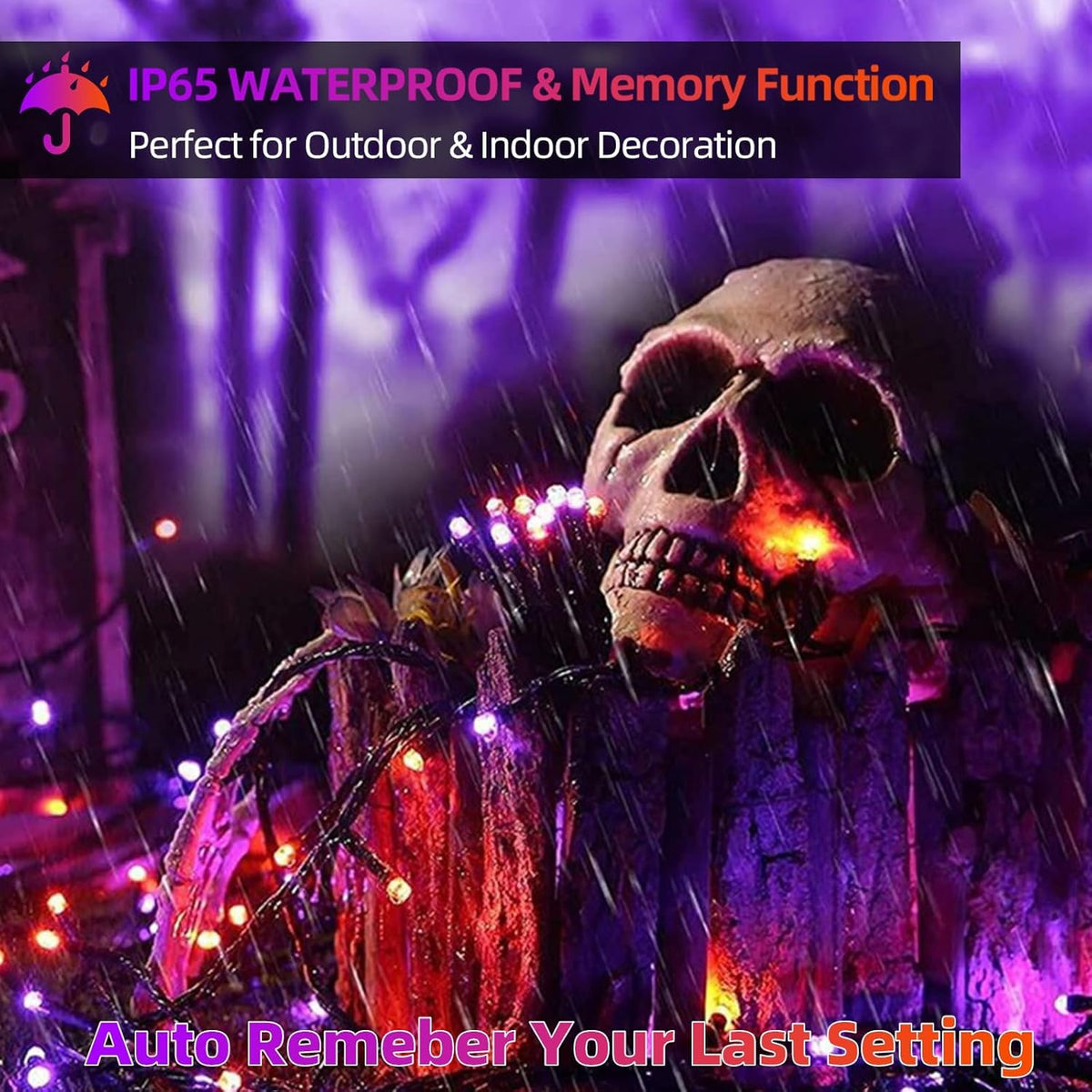MZD8391 105FT 300LED Halloween Light, Orange Purple Christmas Light & Music 🍁 All In One Marketplace Canada
