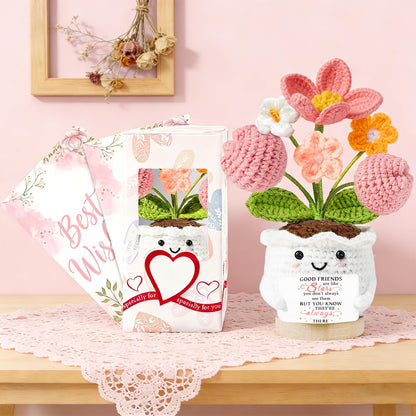 Best Friend Friendship Gifts for Women Crochet Flowers Small Birthday Gifts for Women Her Christmas Galentines Graduation Gifts for Friends Colleague Bestie Cute Stuff Desk Room Decor 🍁 All In One Marketplace Canada