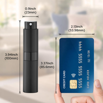 Lisapack Perfume Travel Spray Bottles - 8ml Mini Cologne Refillable Atomizer Decanter for Men - Small Size Travel Essentials Perfume Refill Decant Dispenser for Women Purse Pocket 3PCS Black - Available at All In One Marketplace Canada