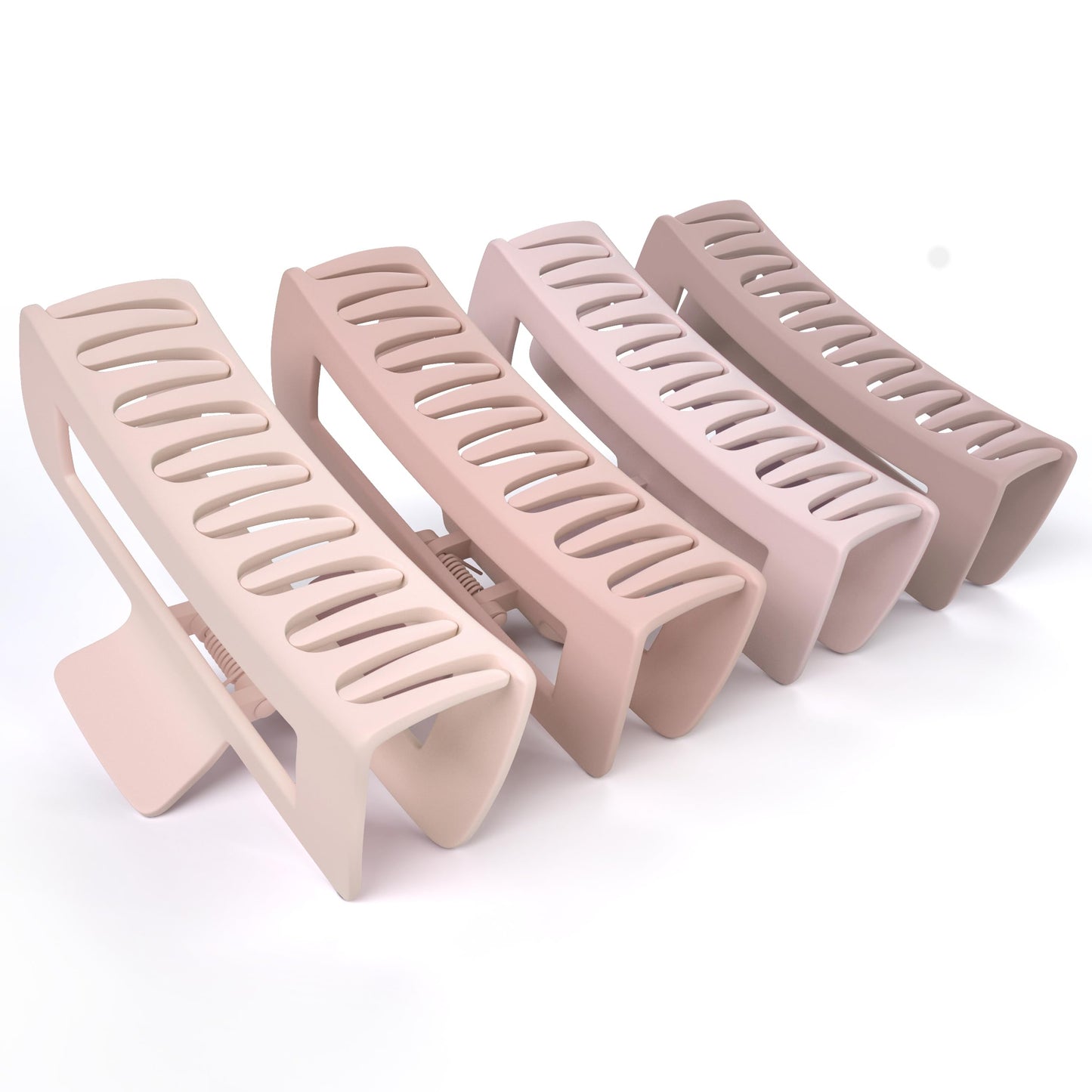 FRAMAR Hair Claw Clips for Thick Hair – Large Claw Clip for Thick Hair, Hair Clips for Girls, Large Hair Clips for Thick Hair, Big Hair Clips for Women, Pince a Cheveux, Pink Hair Clip – 4 Pack (Blush - Rectangle)