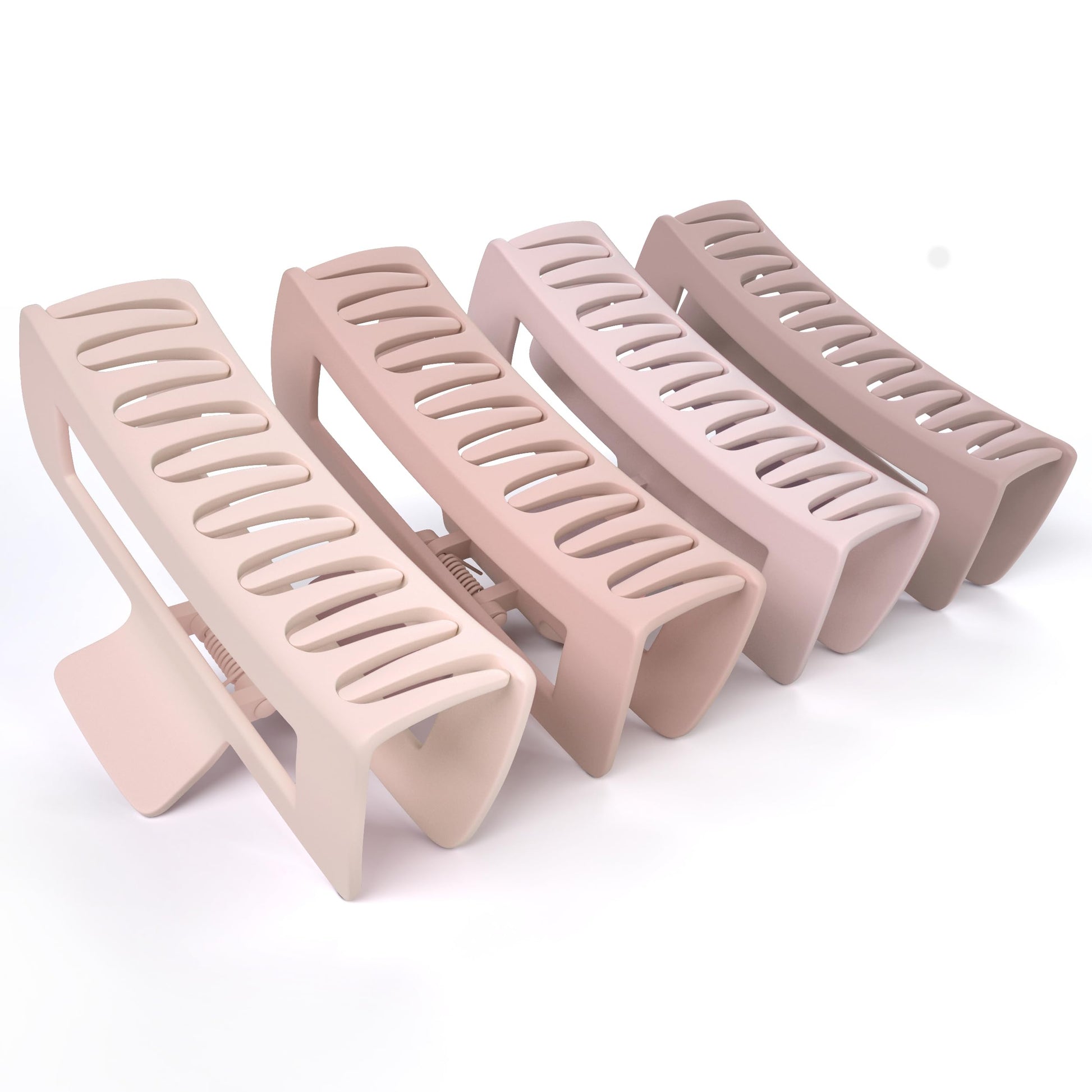 FRAMAR Hair Claw Clips for Thick Hair – Large Claw Clip for Thick Hair, Hair Clips for Girls, Large Hair Clips for Thick Hair, Big Hair Clips for Women, Pince a Cheveux, Pink Hair Clip – 4 Pack (Blush - Rectangle)