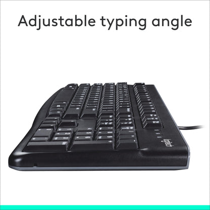 Logitech K120 Full Size Wired Keyboard USB Plug-and-Play Windows - Black