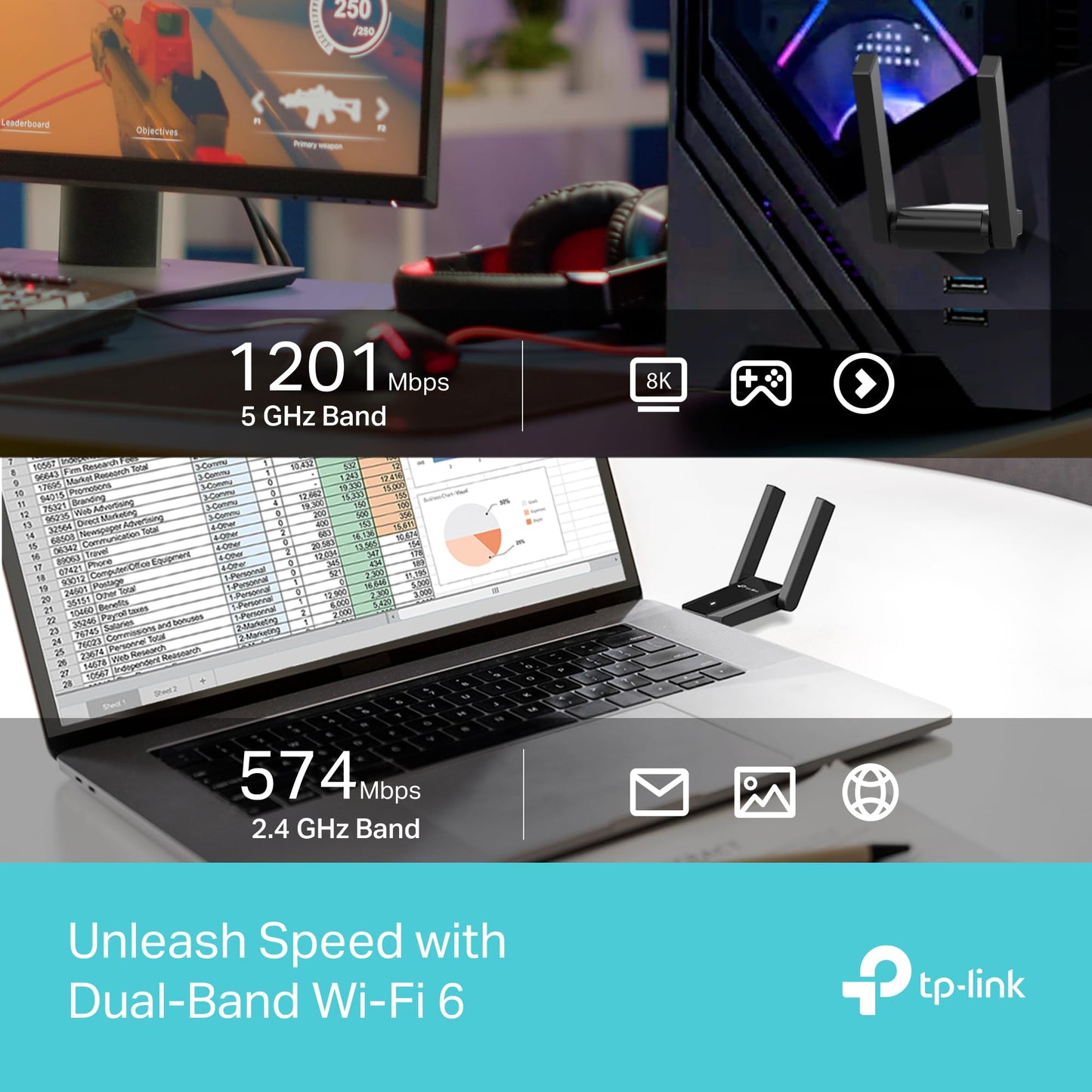 TP-Link AX1800 WiFi 6 USB Adapter (Archer TX30U Plus) – Dual High-Gain Antennas, Up to 1800 Mbps, USB 3.0, OFDMA, MU-MIMO, WPA3 Security, Plug & Play for Windows 10/11 🍁 All In One Marketplace Canada