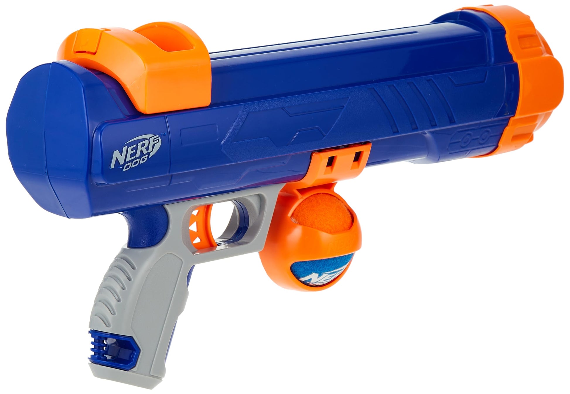 Nerf Dog Tennis Ball Blaster Dog Toy with 1 Ball, 16 in, Blue/Orange Nerf Dog