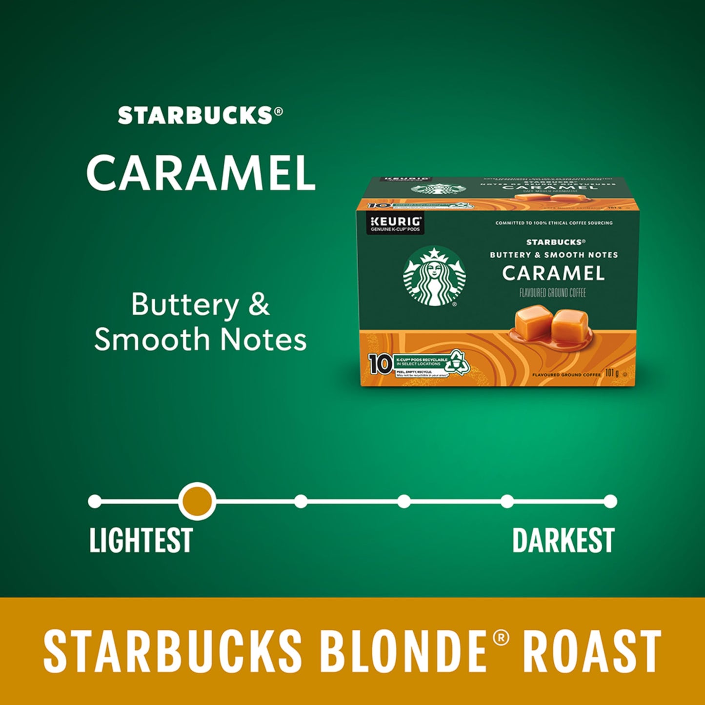 Starbucks Caramel K-Cups Single Serve Coffee Pods - 60 Count for Keurig Brewers