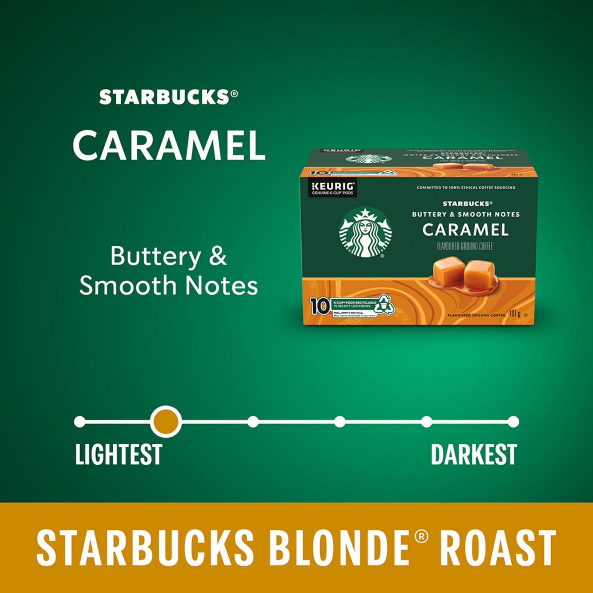 Starbucks Caramel K-Cups Single Serve Coffee Pods - 60 Count for Keurig Brewers