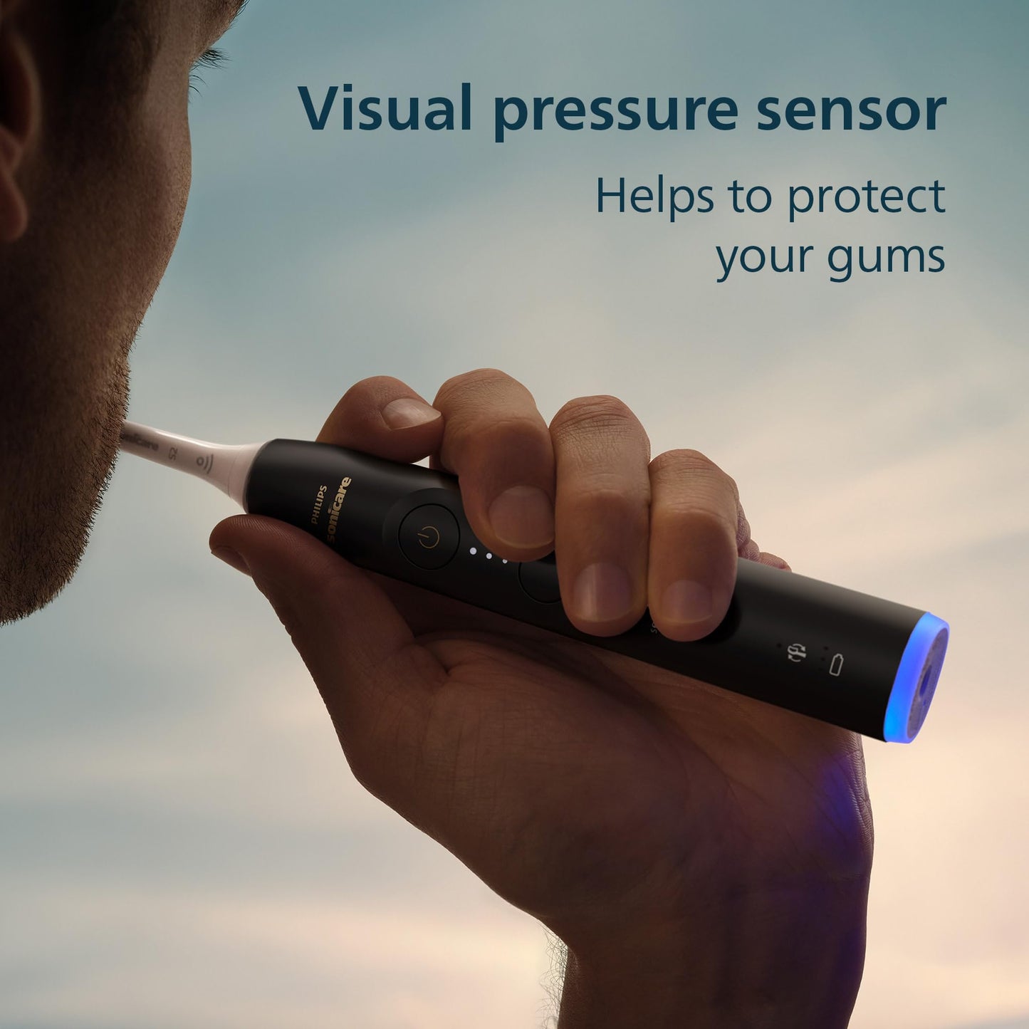 Philips Sonicare 6100 Series Electric Toothbrush - Next-Generation Sonicare Technology, Pressure Sensor, 6 Brushing Settings, SmarTimer, BrushPacer, 21-day Runtime, Travel Case, Black, Model HX7401/06 - Available at All In One Marketplace Canada