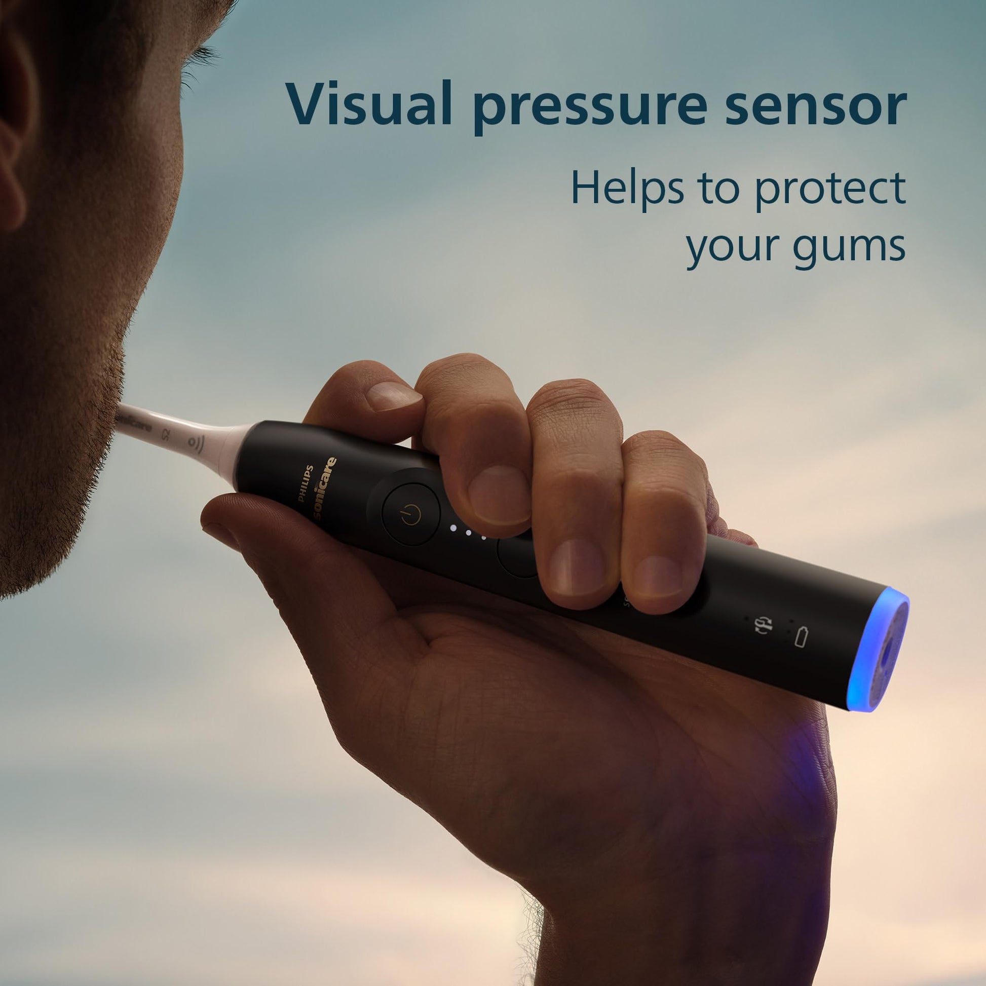 Philips Sonicare 6100 Series Electric Toothbrush - Next-Generation Sonicare Technology, Pressure Sensor, 6 Brushing Settings, SmarTimer, BrushPacer, 21-day Runtime, Travel Case, Black, Model HX7401/06 - Available at All In One Marketplace Canada