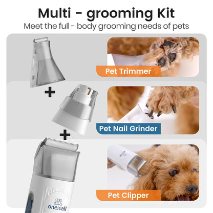 oneisall Dog Grooming Kit, Dog Grooming Clippers, Professional Pet Grooming Vacuum with 7 Pet Grooming Tools for Shedding Thick & Thin Dogs Cats Pet Hair - Available at All In One Marketplace Canada