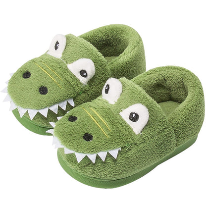 OWIF Toddler Slippers Boys Girls Kids, Dinosaur House Slippers Cute Warm Soft Fuzzy Slippers Non-slip Indoor Children Winter Toddler Shoes 🍁 All In One Marketplace Canada