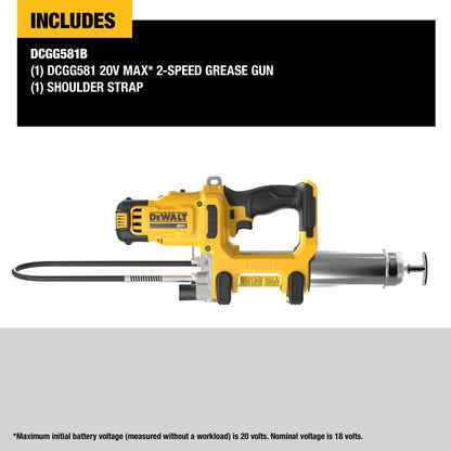 20V MAX Cordless 10,000 PSI Variable 2-Speed Grease Gun Kit (DCGG581B) DEWALT