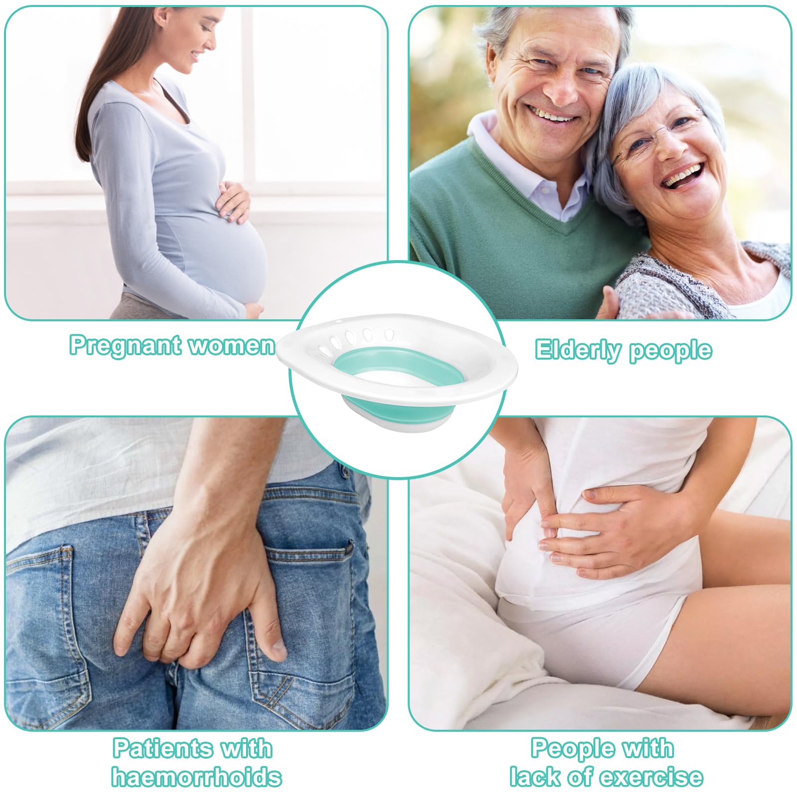 DEANIC Sitz Bath for Toilet Hemorrhoids, Postpartum Care, Collapsible Sitz Bath Tub for Hemorrhoids Treatment, Yoni Steam Seat Basin, Elderly Sit Bath (Green) - Available at All In One Marketplace Canada
