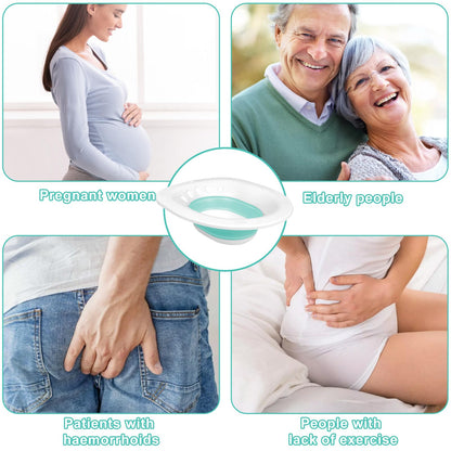 DEANIC Sitz Bath for Toilet Hemorrhoids, Postpartum Care, Collapsible Sitz Bath Tub for Hemorrhoids Treatment, Yoni Steam Seat Basin, Elderly Sit Bath (Green) - Available at All In One Marketplace Canada