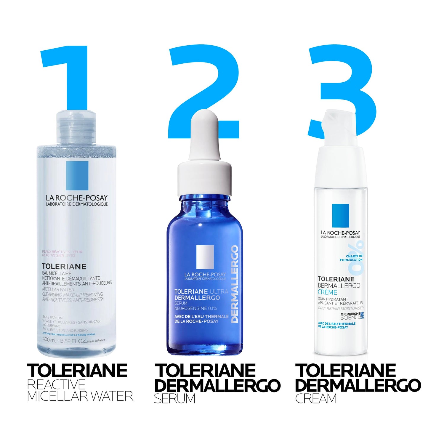 La Roche Posay Toleriane Micellar Water for Reactive Skin, Gently Cleanses & Removes Makeup, Formulated with Glycerin for Hydration, Fragrance-Free & Alcohol-Free, Recommended by Dermatologists, 400ml La Roche-Posay