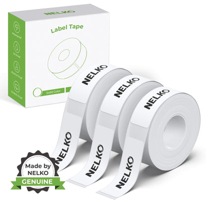 NELKO Genuine P21 Label Tape 14 x 40 mm Label Printing Paper Adhesive Tape Standard Laminated Replacement Multifunctional 180/Roll 3 Rolls - Available at All In One Marketplace Canada