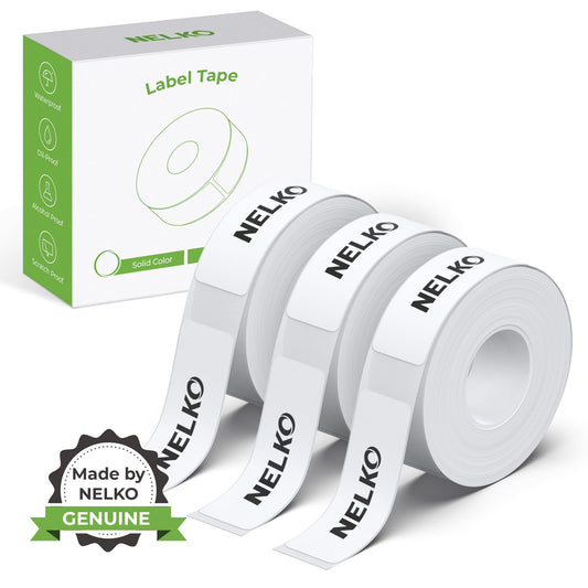 NELKO Genuine P21 Label Tape 14 x 40 mm Label Printing Paper Adhesive Tape Standard Laminated Replacement Multifunctional 180/Roll 3 Rolls - Available at All In One Marketplace Canada