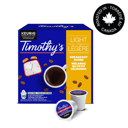 Timothy`s Breakfast Blend Single Serve Keurig K-Cup Pods for Keurig Brewers, 30 Count