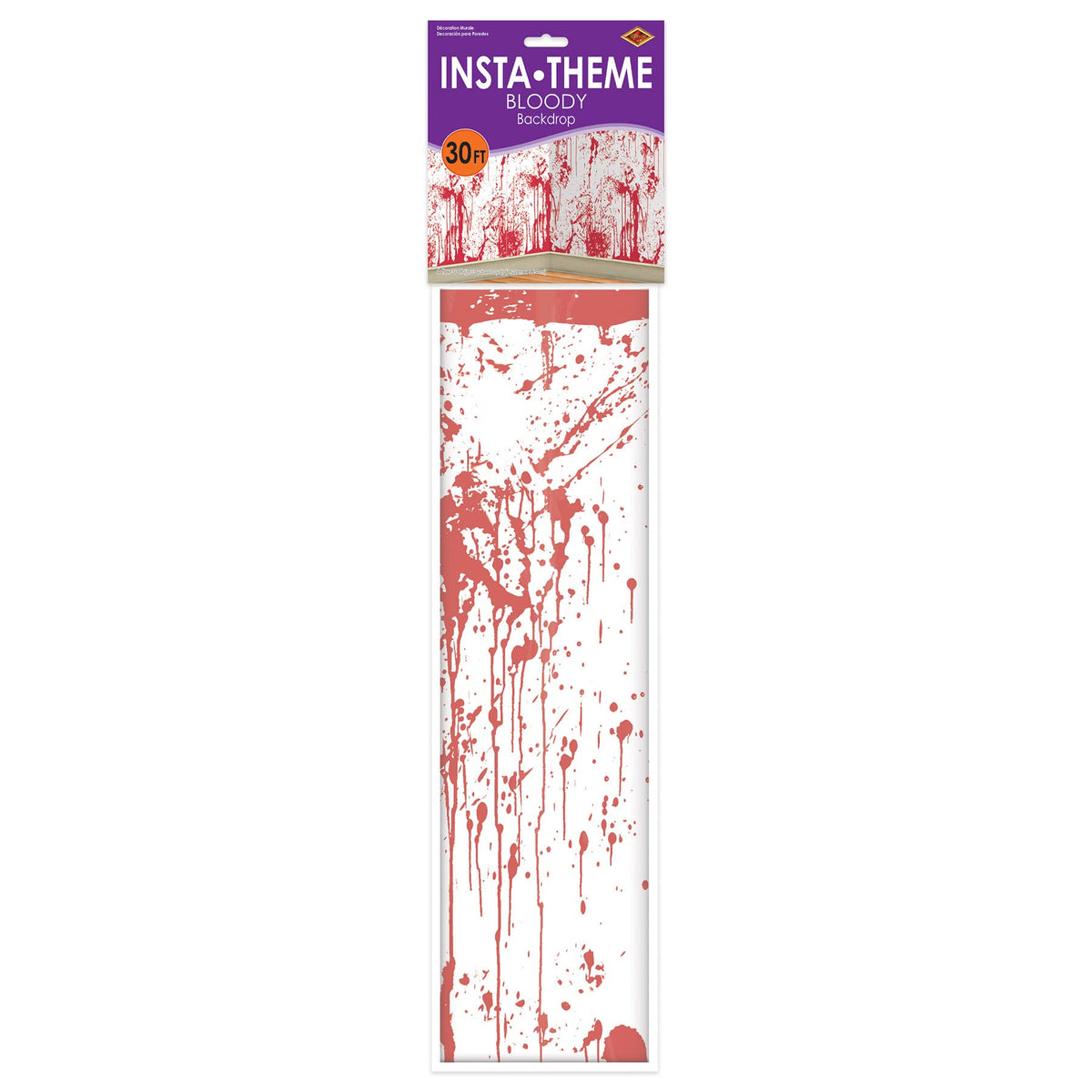 Toile de fond mur ensanglanté Beistle, 1,22 m sur 9,14 m